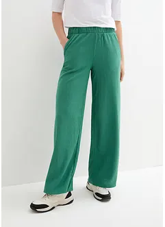 Pantaloni a palazzo in jersey operato, vita alta, bonprix