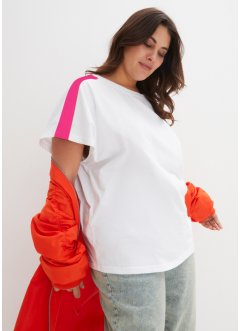 T-shirt con maniche a volant e righe neon, bpc bonprix collection
