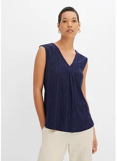 Top con ricami traforati, bonprix