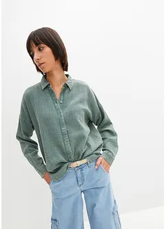 Camicia larga in mussola effetto used, bonprix