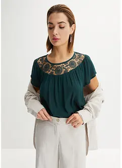 Blusa con pizzo, bonprix