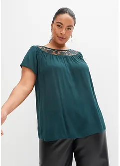Blusa con pizzo, bonprix