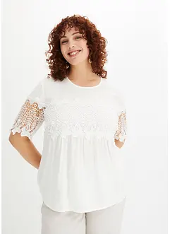 Blusa con pizzo, bonprix