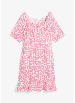 Abito in jersey di cotone con scollo quadrato, al ginocchio, bonprix