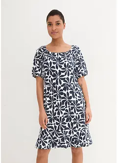 Abito in jersey di cotone con scollo quadrato, al ginocchio, bonprix