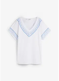 T-shirt dal taglio comodo con ricami stampati e cotone biologico, bonprix