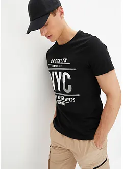 T-shirt in cotone biologico, slim fit, bonprix