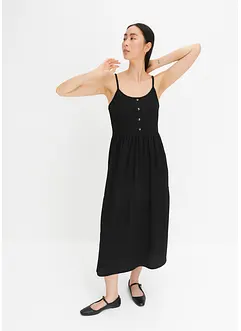 Abito di jersey con volant e abbottonatura decorativa, bonprix