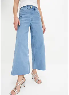 Jeans cropped wide leg, vita alta, bonprix