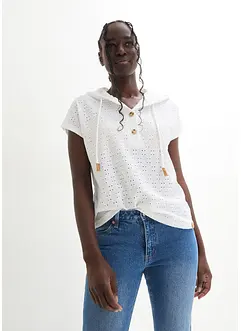 Maglia serafino con cappuccio, bonprix