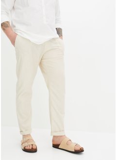 Pantaloni con elastico in vita in misto lino loose fit, tapered, bpc bonprix collection