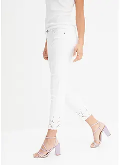 Pantaloni elasticizzati con ricami traforati, bonprix
