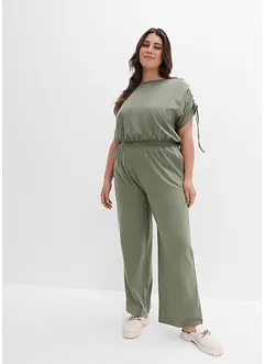Tuta in jersey con maniche arricciate e gambe larghe, bonprix