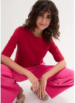 Maglia a mezze maniche con scollo a barca con cotone biologico, bonprix