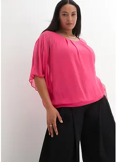 Blusa in chiffon con canotta, bonprix