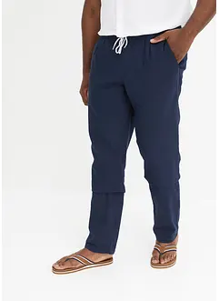Pantaloni in misto lino con elastico in vita regular fit, straight, bonprix