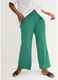 Pantaloni a palazzo in jersey operato, vita alta, bonprix