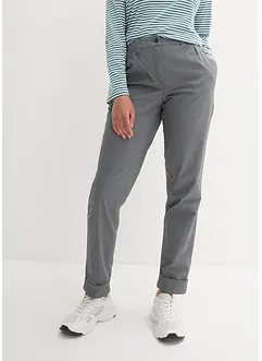 Pantaloni chino elasticizzati con cinta comoda e risvolto, bonprix