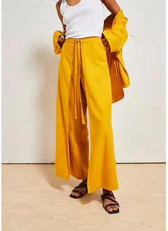 Pantaloni a palazzo in misto lino fresco, bonprix
