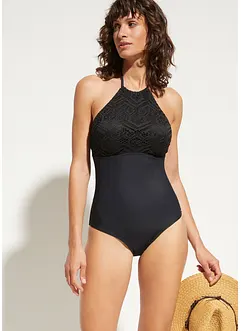 Costume intero con pizzo ed effetto modellante medio, bonprix