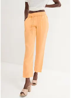 Pantaloni in puro lino con elastico in vita, bonprix