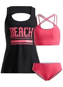 Tankini e reggiseno bustier (set 3 pezzi), bonprix