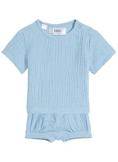 T-shirt e pantaloni corti in mussola di puro cotone (set 2 pezzi), bpc bonprix collection