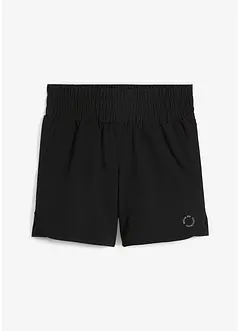 Shorts sportivi con cinta smock, ad asciugatura rapida, bonprix