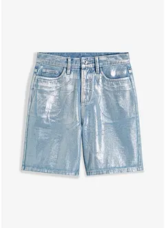 Bermuda in jeans con rivestimento lucido, RAINBOW
