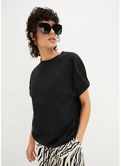 Maglia con laccetto da annodare al fondo in misto cotone e viscosa, bonprix