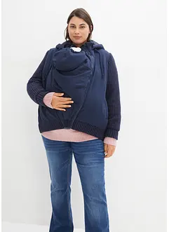 Giacca prémaman con inserto babywearing, con maniche in maglia e cappuccio, bpc bonprix collection