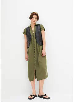 Abito midi in simil lino, bonprix