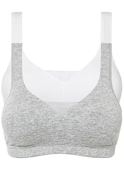 Reggiseno t-shirt senza ferretto con cotone (pacco da 2), bonprix