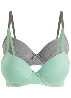 Reggiseno push-up con ferretto e cotone biologico (pacco da 2), bonprix