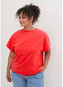 Maglia con laccetto da annodare al fondo in misto cotone e viscosa, bonprix
