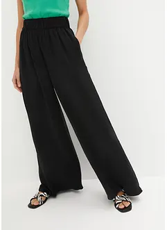 Pantaloni a palazzo fluenti con cinta comoda a vita alta, bonprix