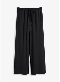 Pantaloni a vita alta in jersey operato con elastico in vita e laccetto da annodare, bonprix