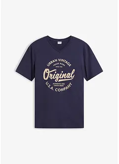 T-shirt con scollo a V in puro cotone, bonprix