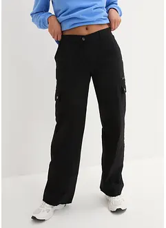 Pantaloni cargo in cotone, vita media, bonprix