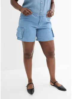 Shorts di jeans cargo, a vita media, John Baner JEANSWEAR