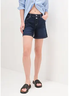 Shorts di jeans wide leg in cotone biologico, a vita media, John Baner JEANSWEAR