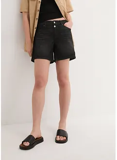 Shorts di jeans wide leg in cotone biologico, a vita media, John Baner JEANSWEAR