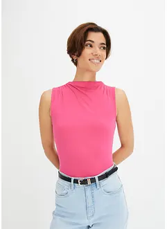 Top in jersey di viscosa fluente con arricciatura, bonprix