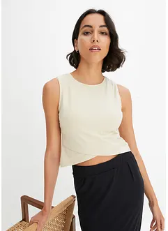 Top cropped in cotone elasticizzato, bonprix