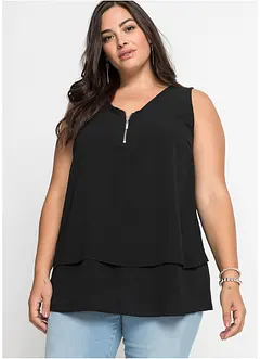 Top in viscosa con cerniera, bonprix