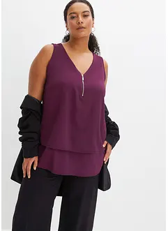 Top in viscosa con cerniera, bonprix