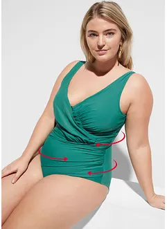 Costume intero incrociato con effetto modellante medio, bonprix