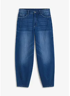 Jeans barrel shape in cotone biologico, vita alta, bonprix