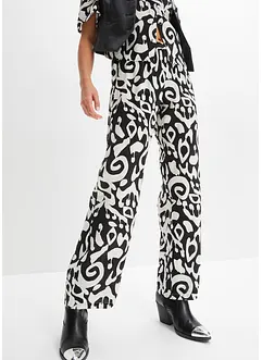 Pantaloni a palazzo con viscosa operata, bonprix