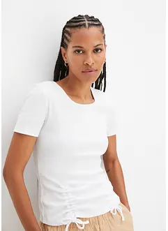 T-shirt a coste in puro cotone biologico, bonprix